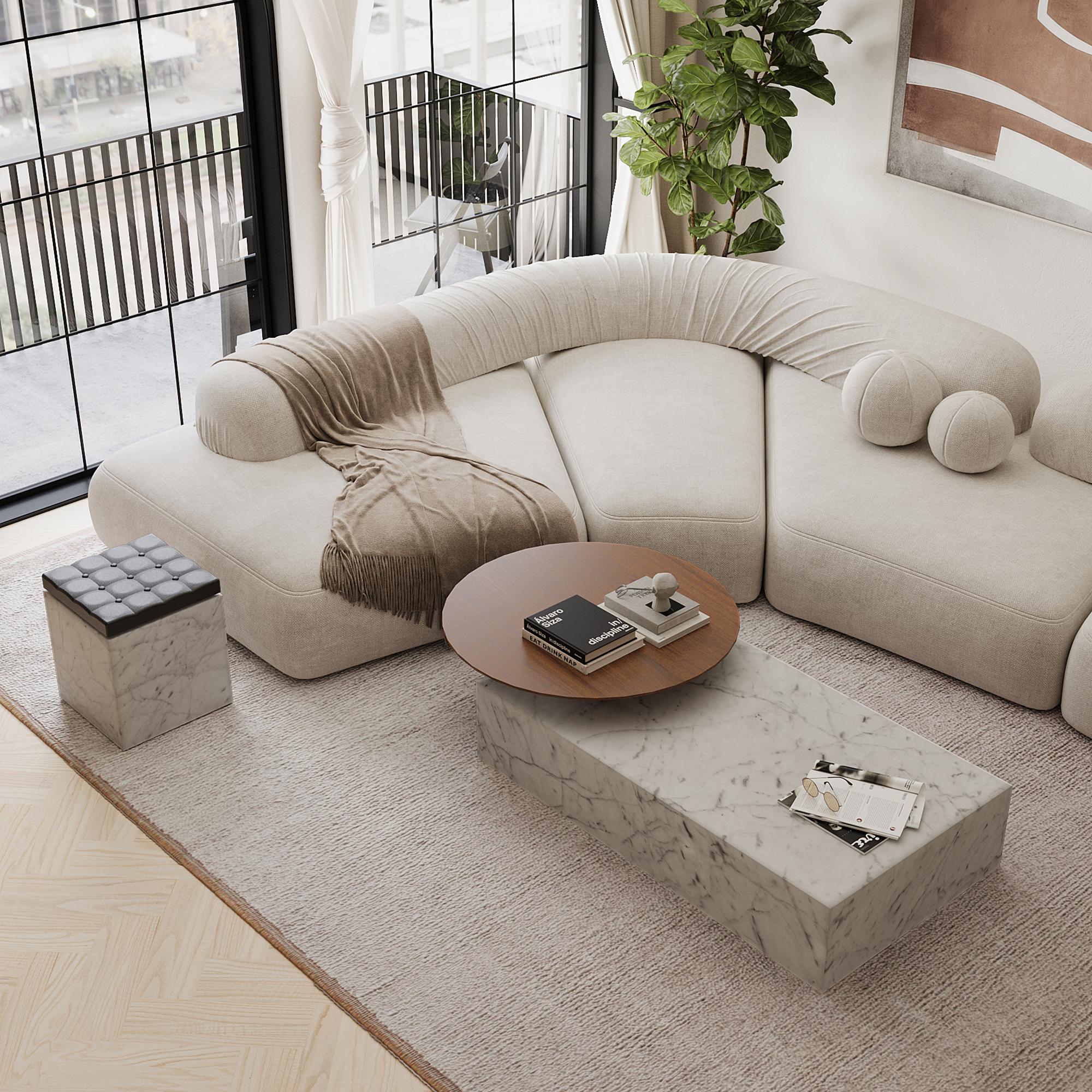 Table basse Odense en marbre blanc de Carrare Neuf - En vente à Lisbon, PT