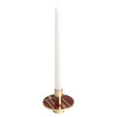 Odeon Candle Holder in Brass with Precious Stone, Viya by Vikram Goyal