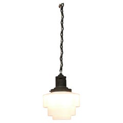 Odeon Industrial Style Opalescent Hanging Light Shade