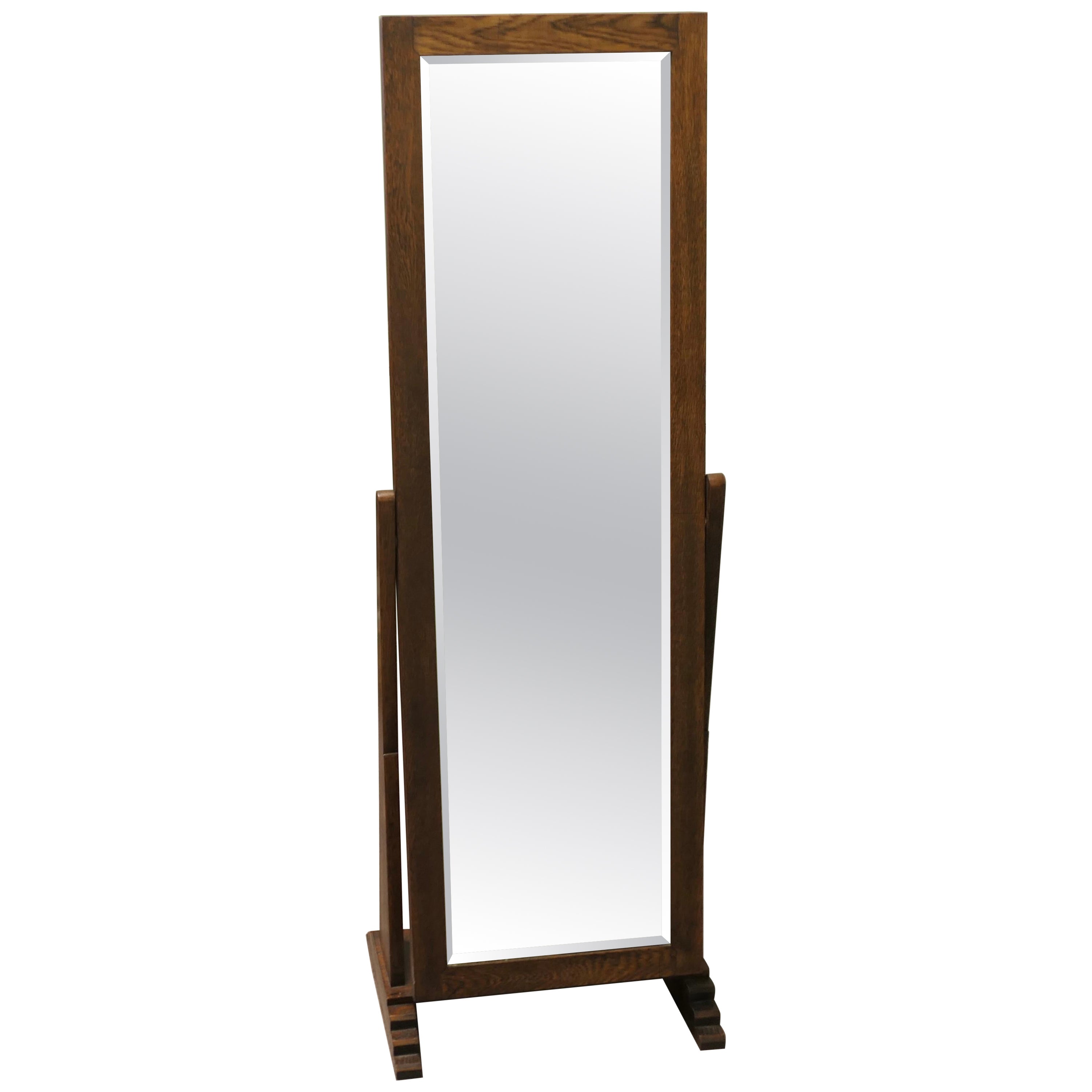 Odeon Style Early 20th Century Cheval Mirror This is a well designed mirror