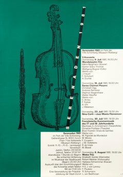 "Serenaden 1981" Swiss Post Modern Music Festival Original Vintage Poster
