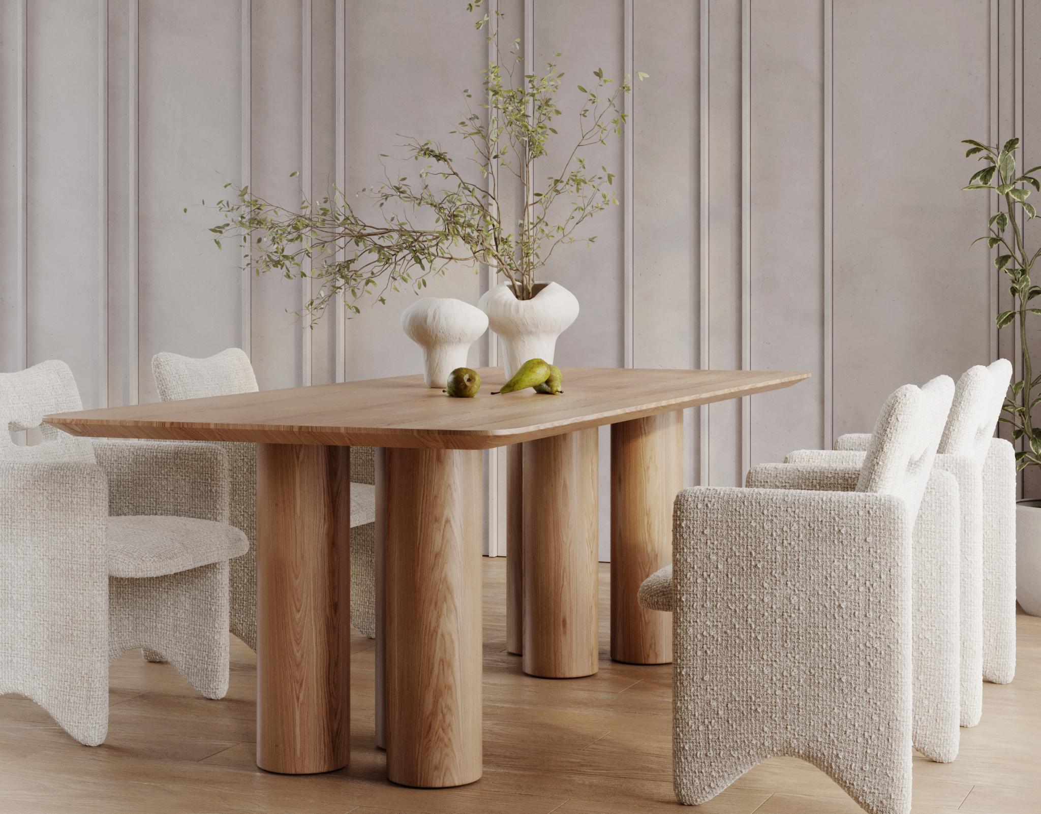 Moldave Table de salle à manger moderne en bois massif naturel + modèle 3D en vente