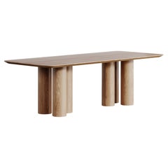 Modern Dining Table in Natural Solid Wood + 3D Model