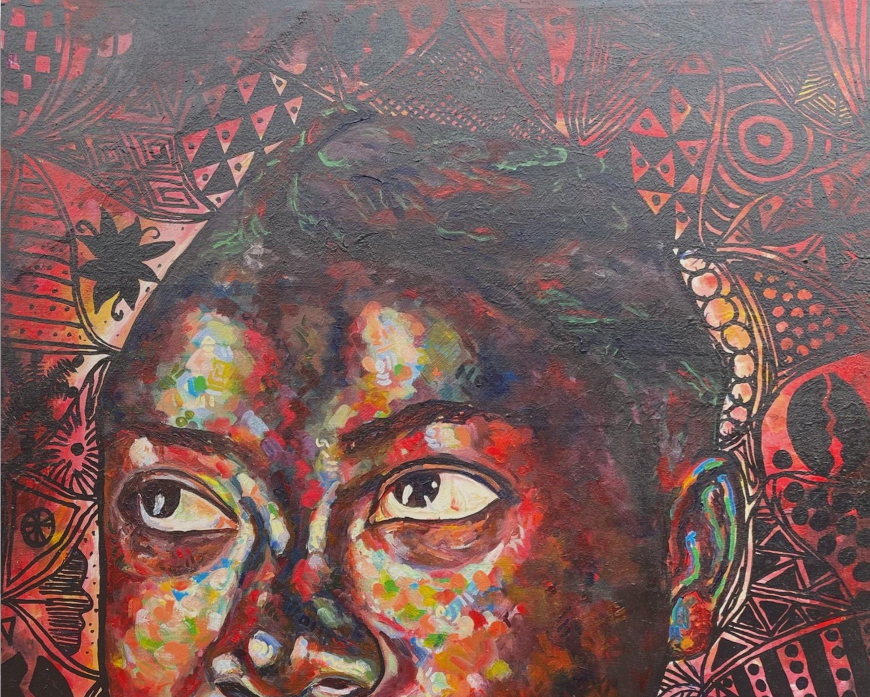 Arike - 21. Jahrhundert, Zeitgenössisch, Figurativ, Porträt, Frauen, Afrika, Farbe – Painting von Odesola Idowu