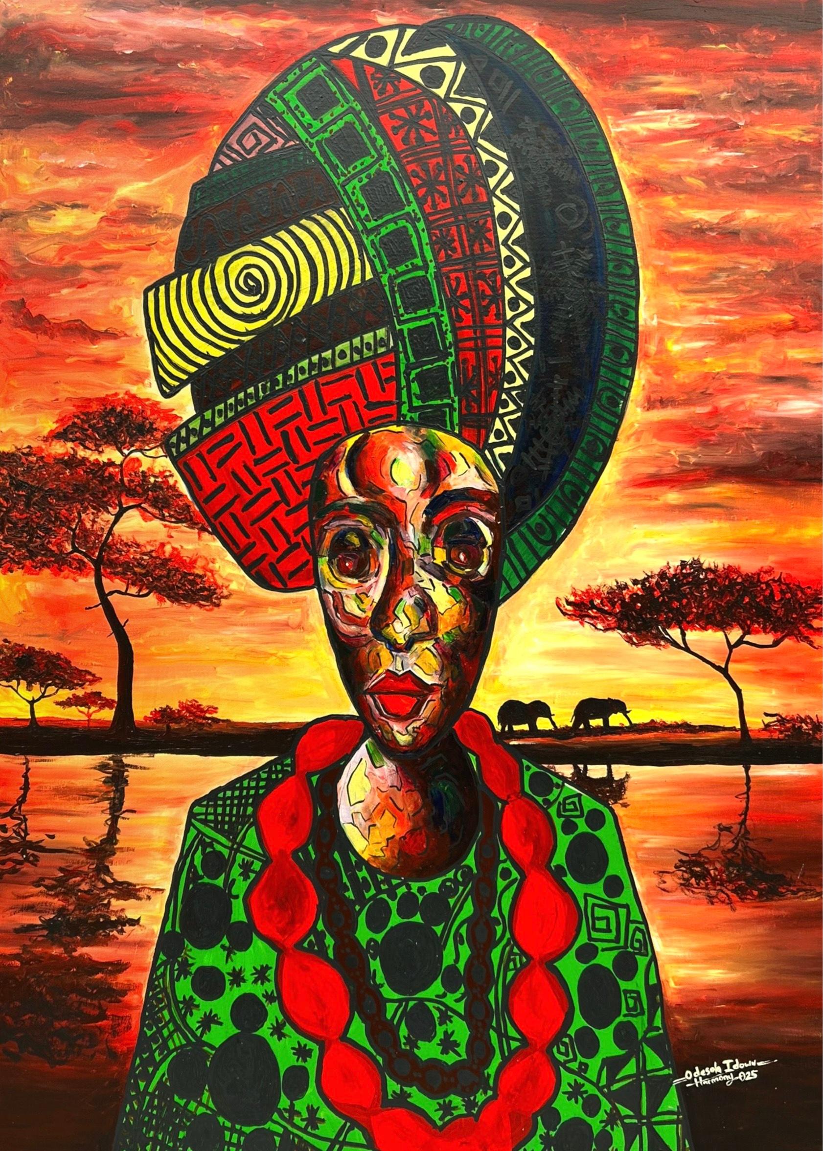 Olori  Asa (Gekrönt in Kultur) -21. Jahrhundert, Zeitgenössisch, Figuratives Porträt