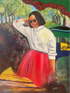 Unfolding Horizons - Siglo XXI, Contemporáneo, Figurativo, Mujer, Colorido