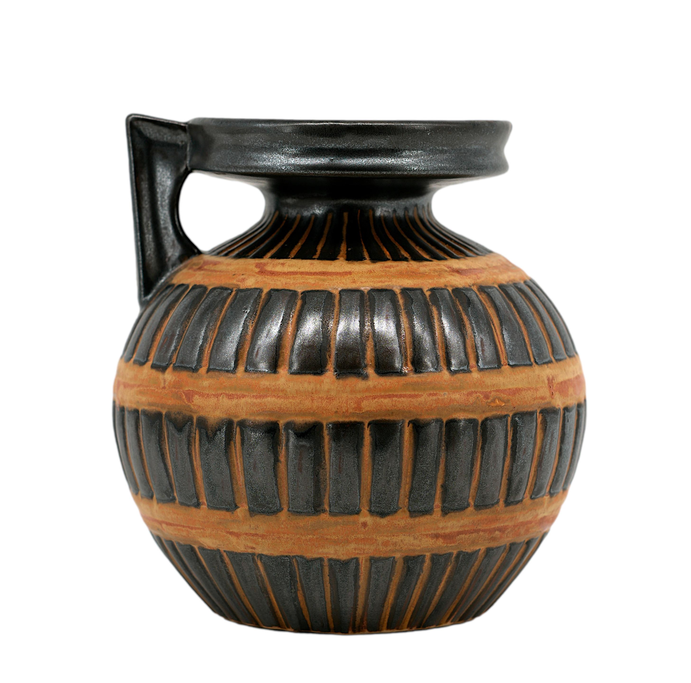 ODETTA QUIMPER Art Deco Stoneware Vase, 1920 For Sale 4