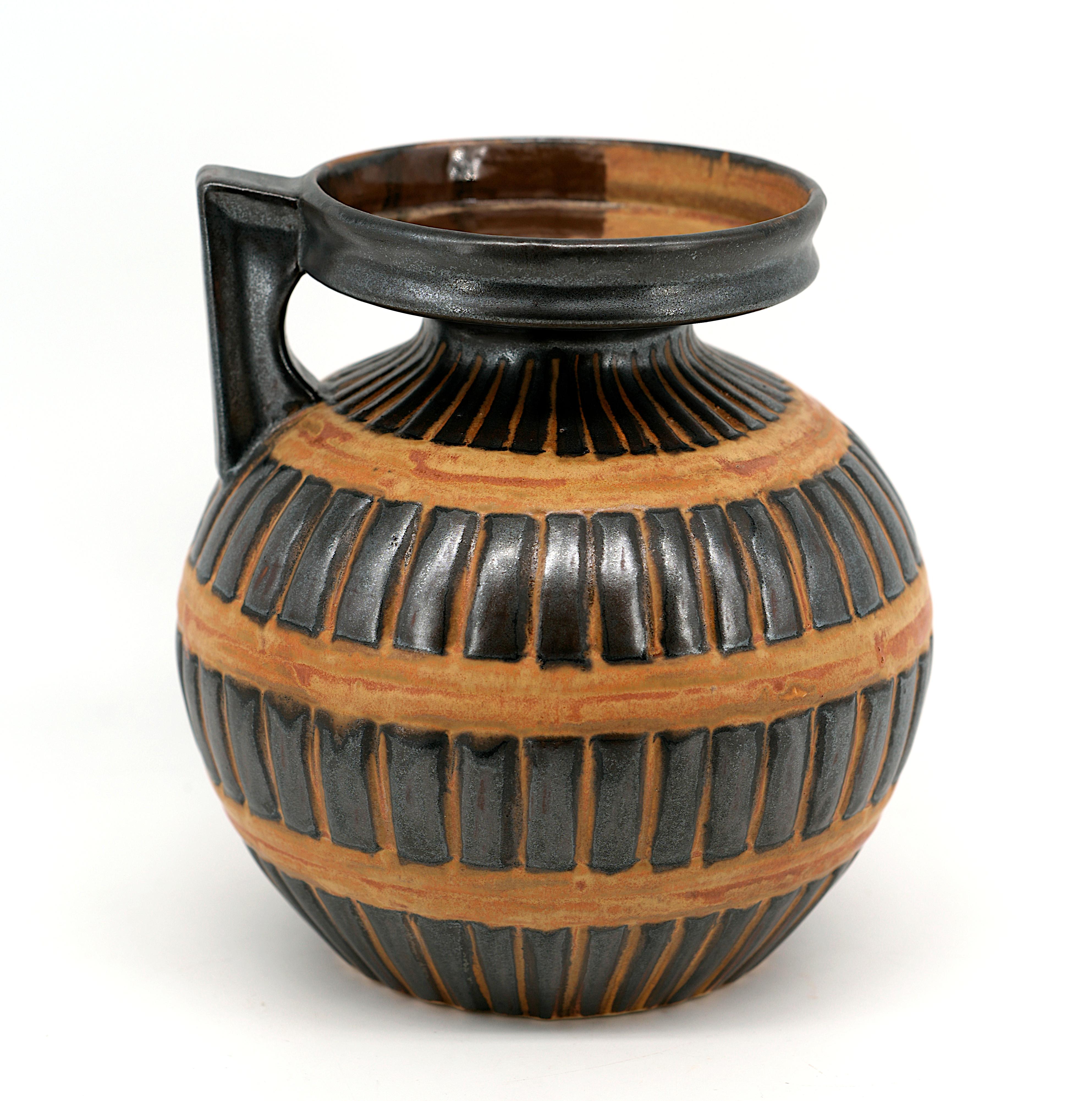 French ODETTA QUIMPER Art Deco Stoneware Vase, 1920 For Sale