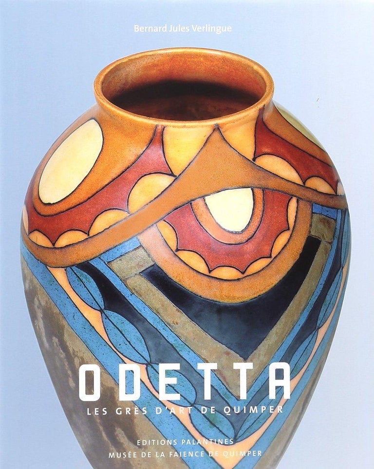Odetta Quimper French Art Deco Stoneware Vase, 1925 For Sale 6