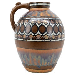 Odetta Quimper Vaso in gres Art Deco francese, 1920