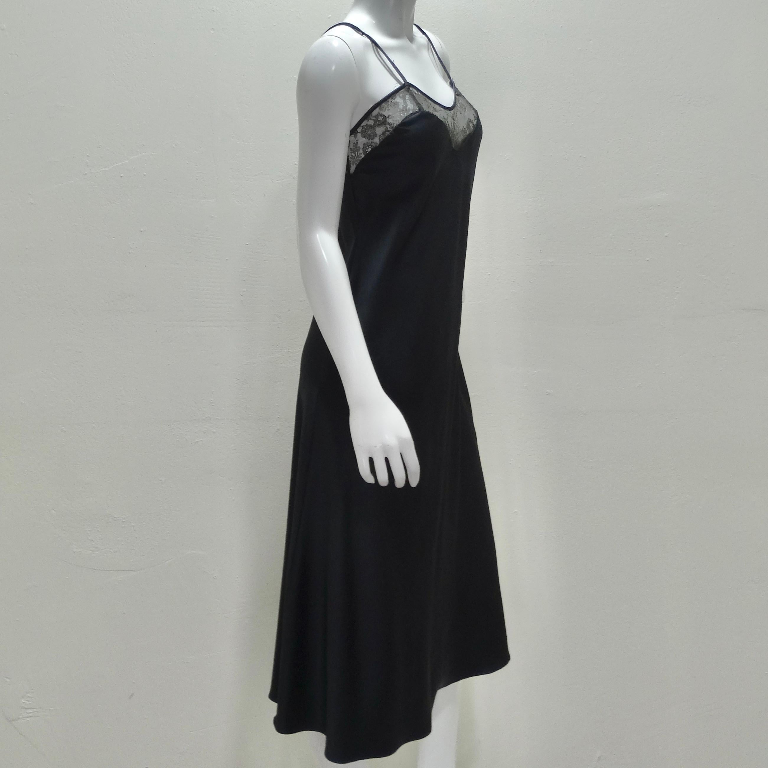 Odette Barda 1990s Black Lace Slip Dress In Good Condition In Scottsdale, AZ