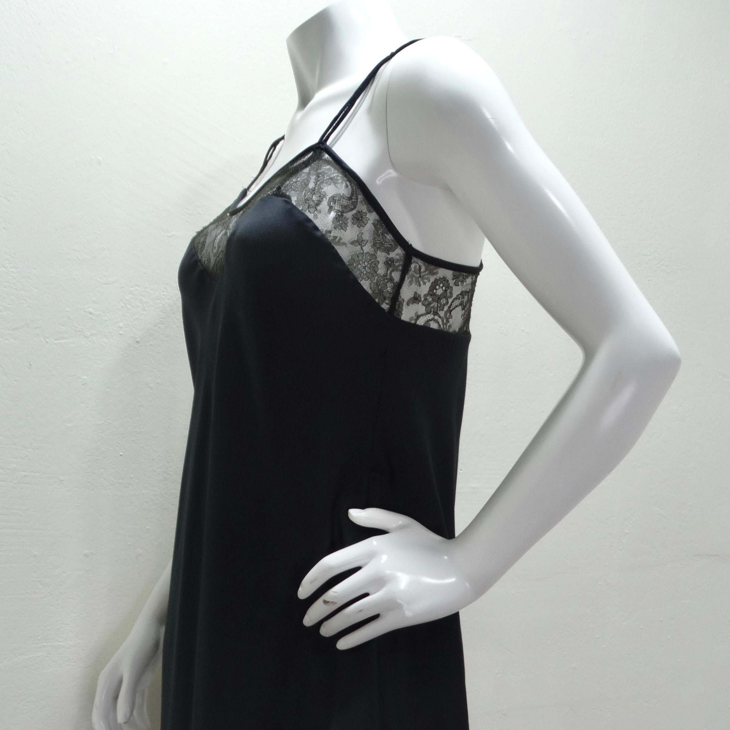 Odette Barda 1990s Black Lace Slip Dress 2