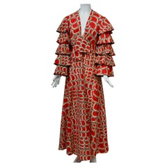 Odette Barsa Red Print Maxi Dress and Bolero
