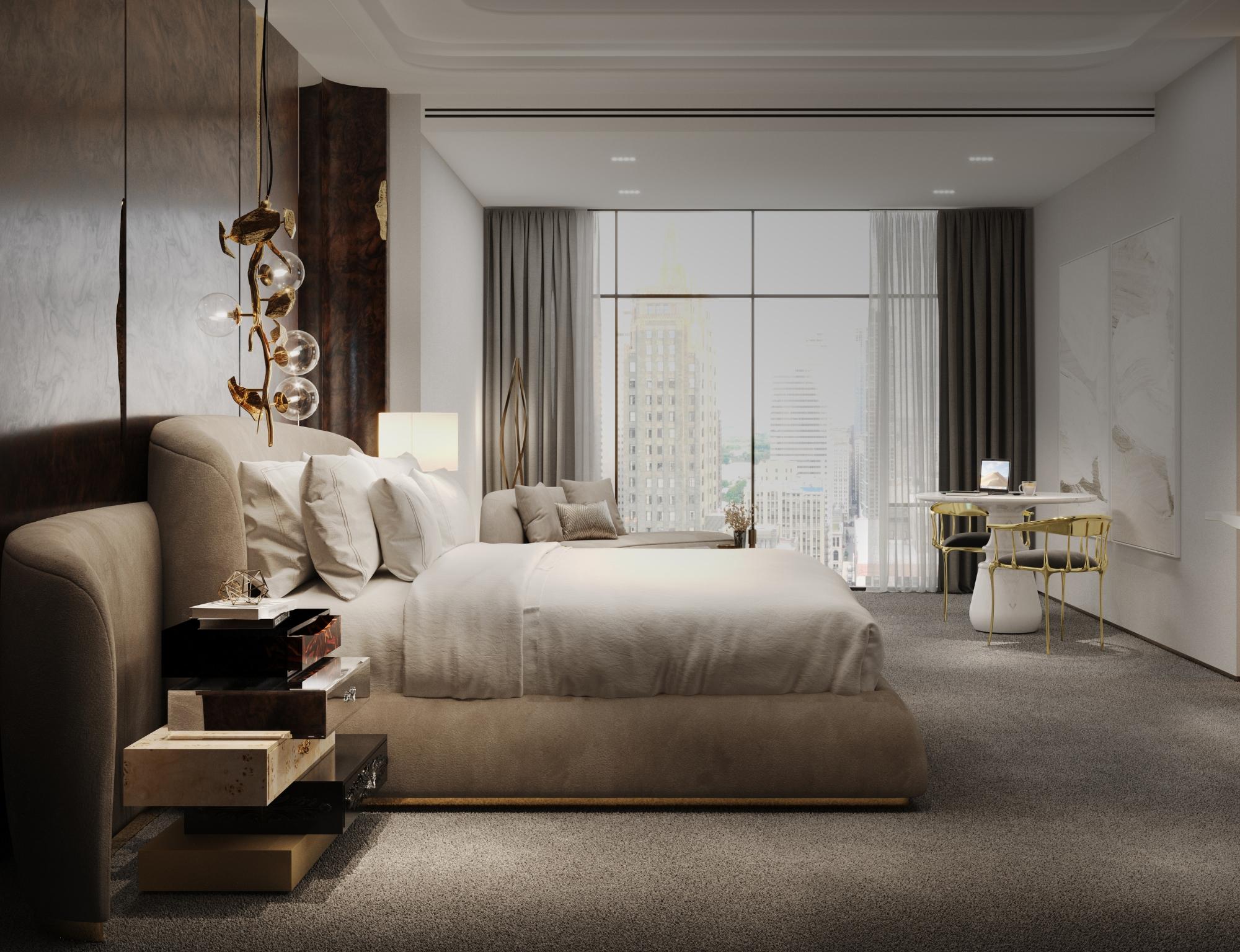 Odette Bed - Hand Polished Hammered Brass Wood & Upholstery - Boca do Lobo For Sale 7