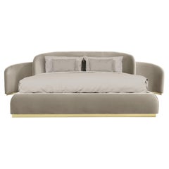 Odette Bed - Hand Polished Hammered Brass Wood & Upholstery - Boca do Lobo