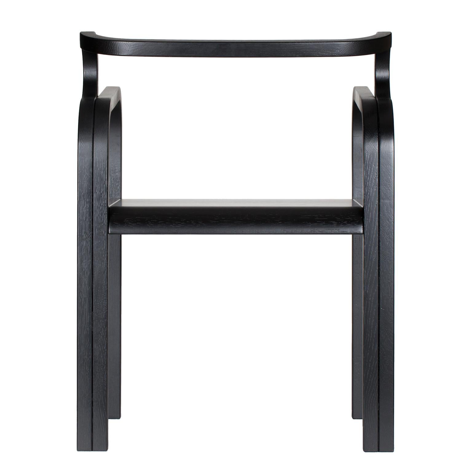 Odette Black Oak Chair by Fred and Juul
Dimensions: D 51 x W 58 x H 75 cm.
Materials: Oak.

Available in different oak finishes. Custom sizes, materials or finishes are available. Please contact us.

Odette elegantly shows that a wooden chair can