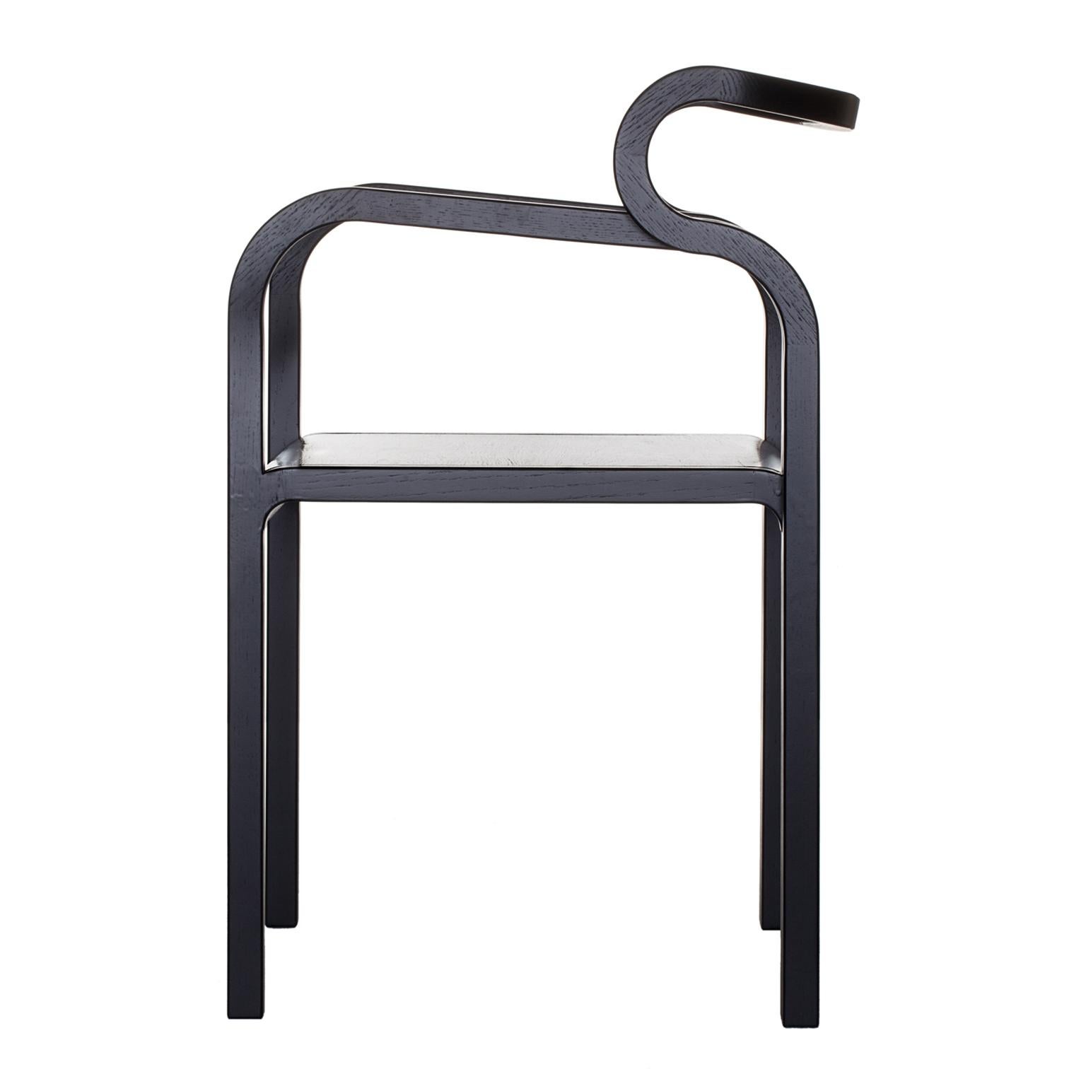 Odette Black Oak Chair by Fred and Juul In New Condition For Sale In Geneve, CH