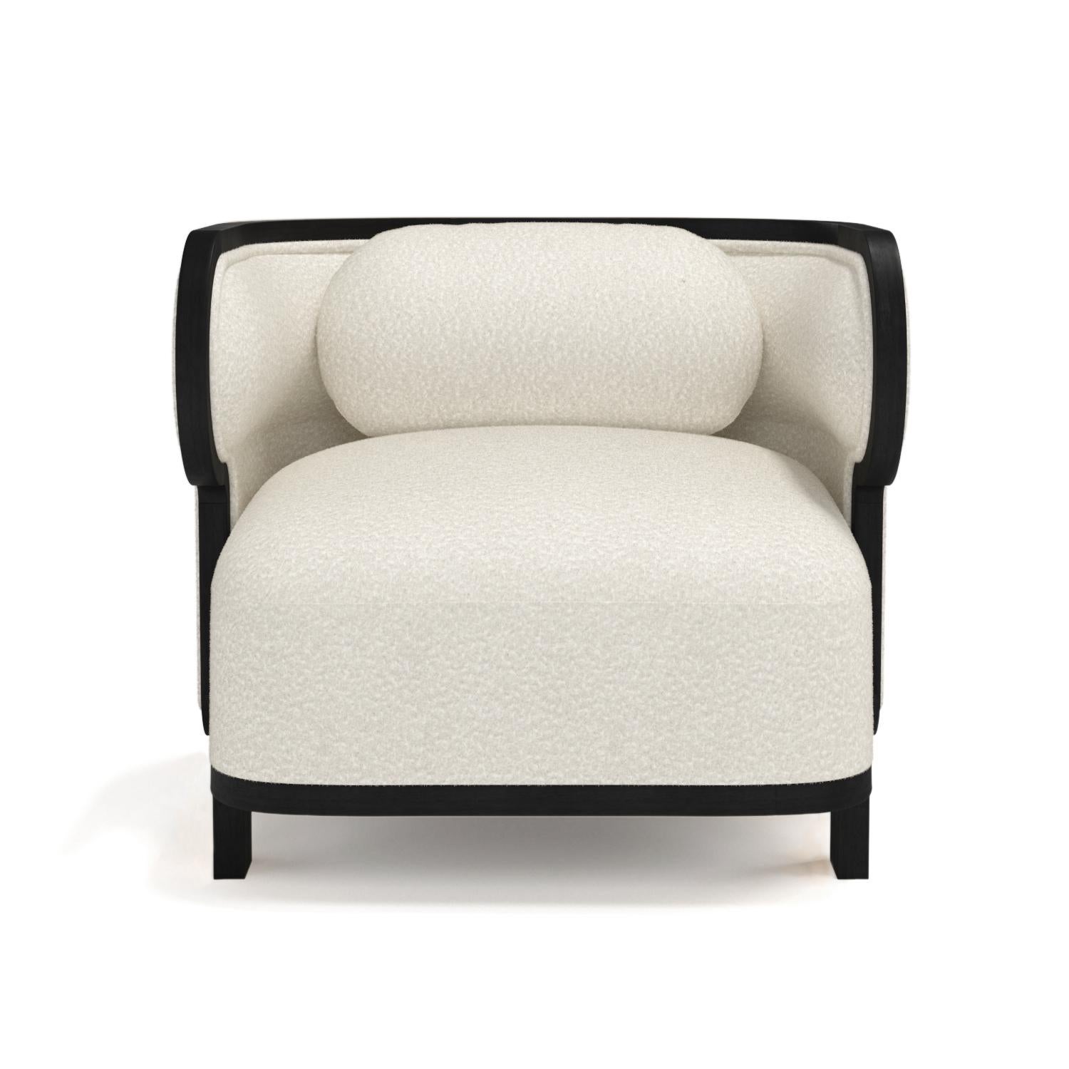 Odette Black Oak Club Chair by Fred and Juul
Dimensions: D 63 x W 66 x H 57 cm.
Materials: Black oak and wool.

Available in different oak finishes and wool colors. Custom sizes, materials or finishes are available. Please contact us.

The Odette
