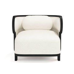 Odette Curvy Club Chair with Black Oak Wood Frame by Fred&Juul
