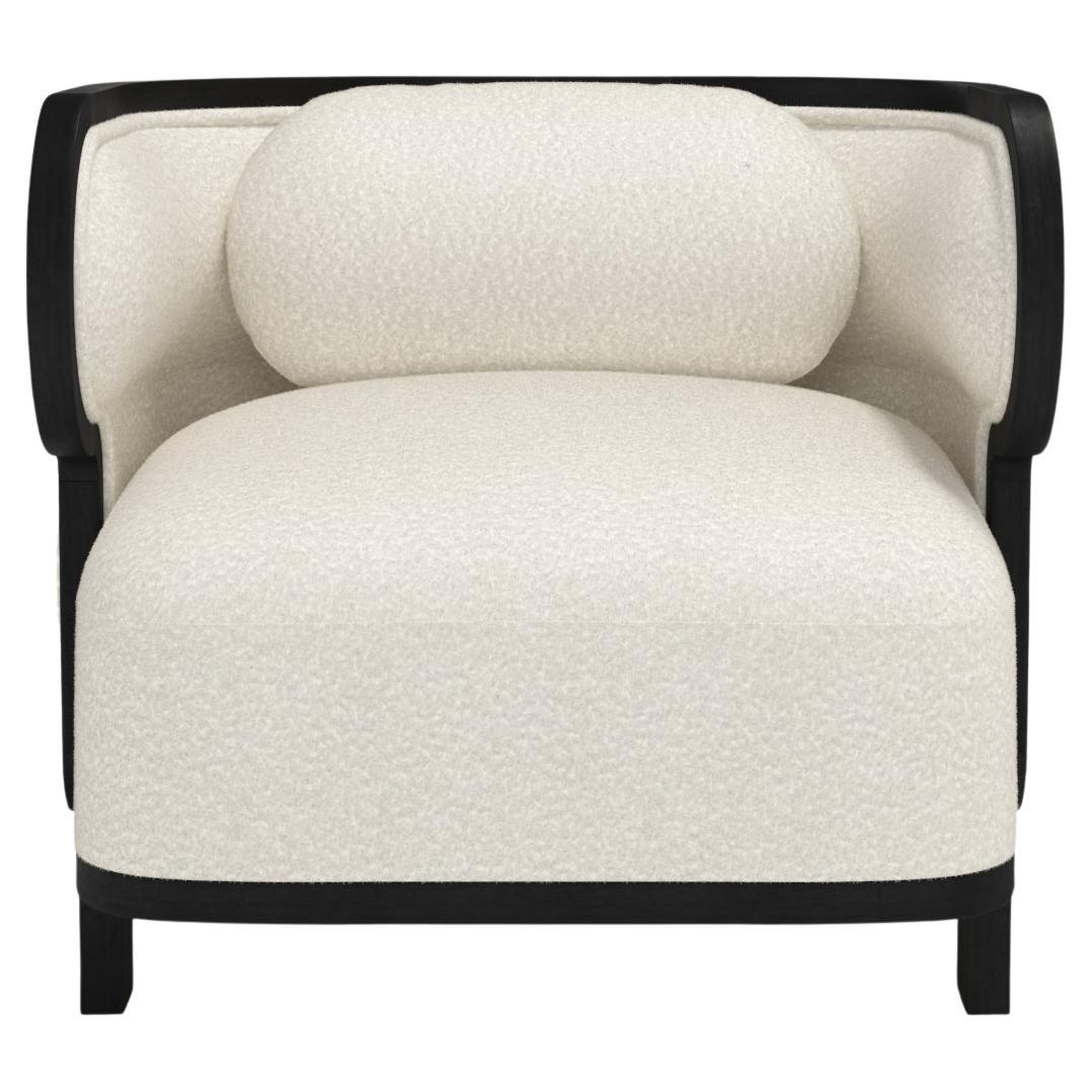Odette Curvy Club Chair with Black Oak Wood Frame by Fred&Juul