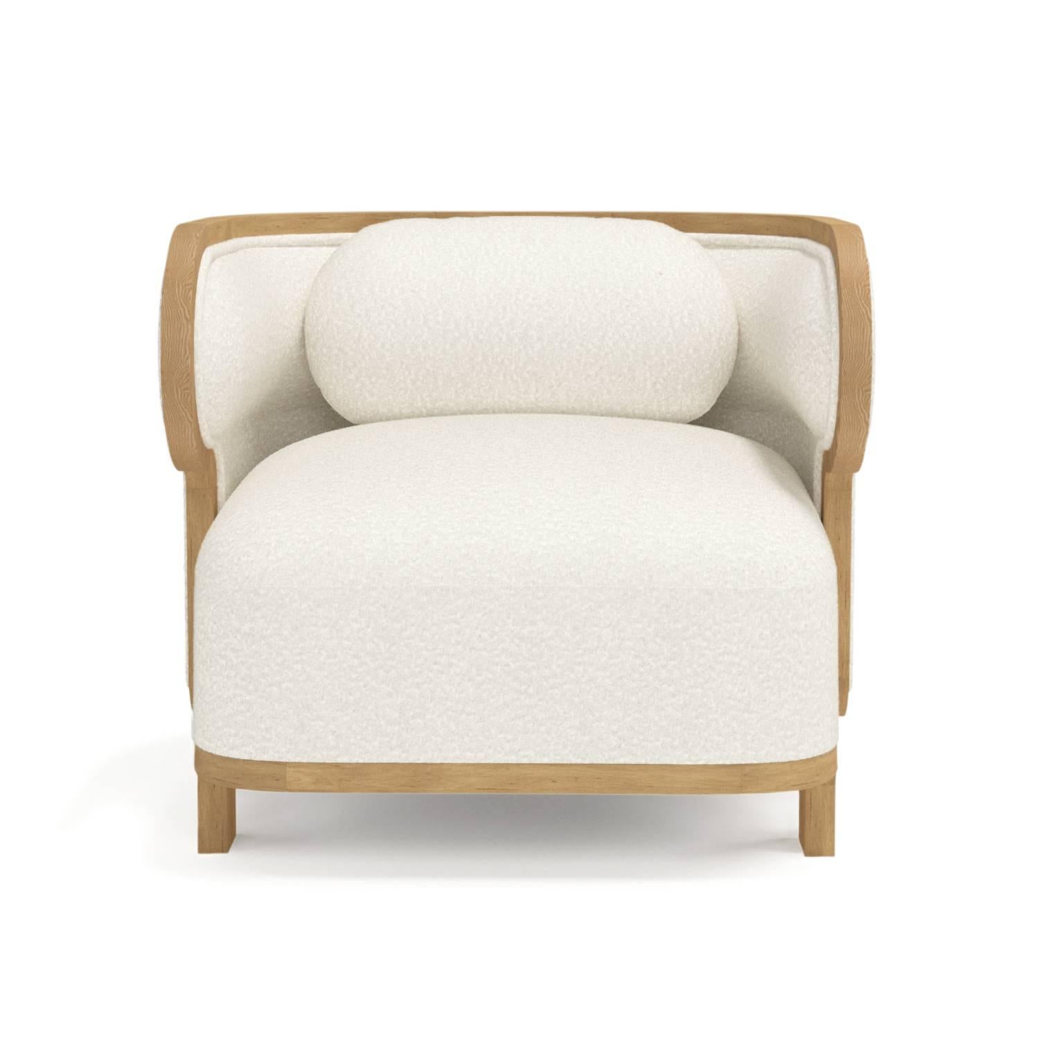 Modern Odette Curvy Club Chair with Oak Wood Frame by Fred&Juul For Sale
