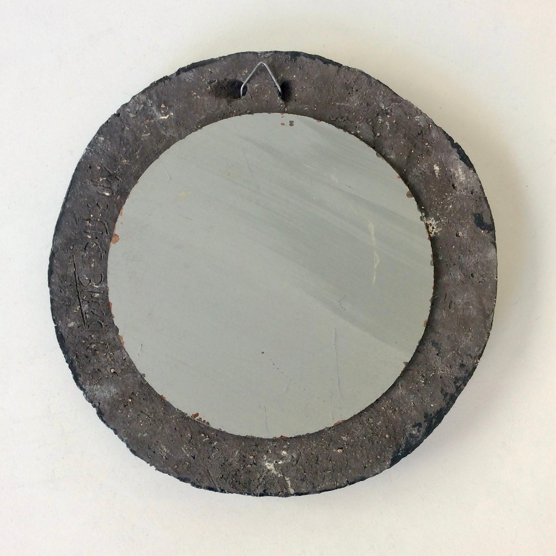 Odette Dijeux Ceramic Wall Mirror, circa 1950, Belgium 5