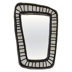 Specchio da parete in ceramica Odette Dijeux, 1950 circa, Belgio