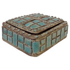 Odette Dijeux Signed Ceramic Box, circa 1950, Belgium