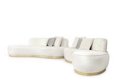 Odette Sofa - Hand Polished Hammered Brass Wood & Upholstery - Boca do Lobo