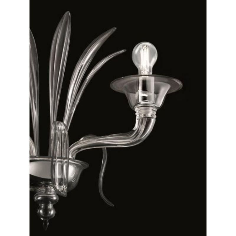 Odile 5307 Wall, 2 Bulbs, Grey Venetian Crystal In New Condition For Sale In Venice, IT
