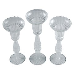 Juego de 3 candeleros de cristal soplado Odile Casset París