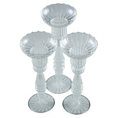 Juego de 3 candeleros de cristal soplado Odile Casset París