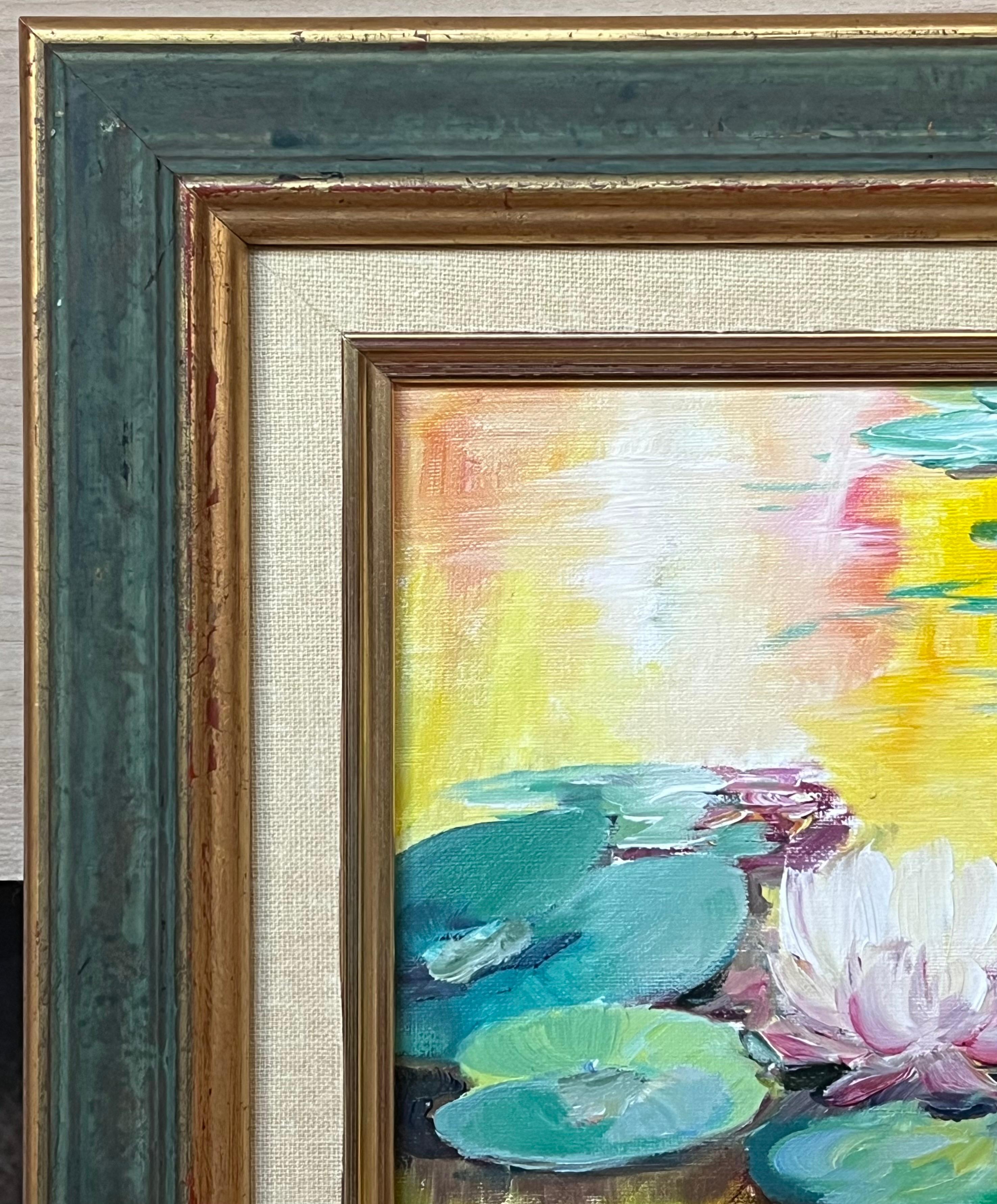 Les nénuphars
Odile Dechanet ( 1955 - 2016) 
École française
huile sur toile signée, encadrée 
encadré : 11.5 x 14.5 pouces
toile : 8 x 10.5 pouces
Provenance : collection privée, France
Condit : très bon état

Pour plus d'informations, n'hésitez