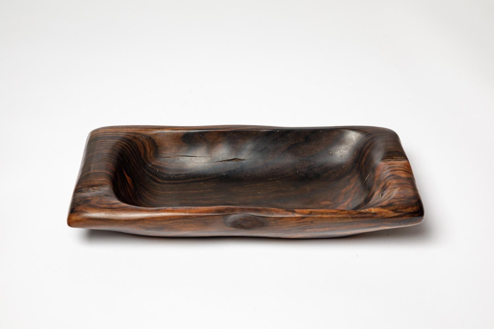 Mid-Century Modern Odile Noll large 20th century wood vide-poche or dish sculpture 1970 design For Sale