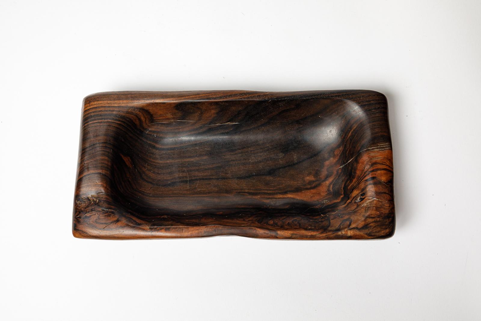 Odile Noll large 20th century wood vide-poche or dish sculpture 1970 design For Sale 1