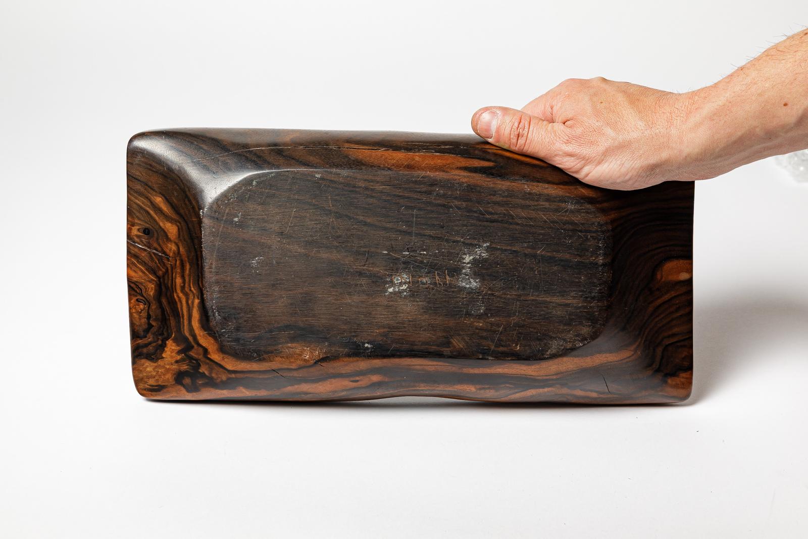 Odile Noll large 20th century wood vide-poche or dish sculpture 1970 design For Sale 2