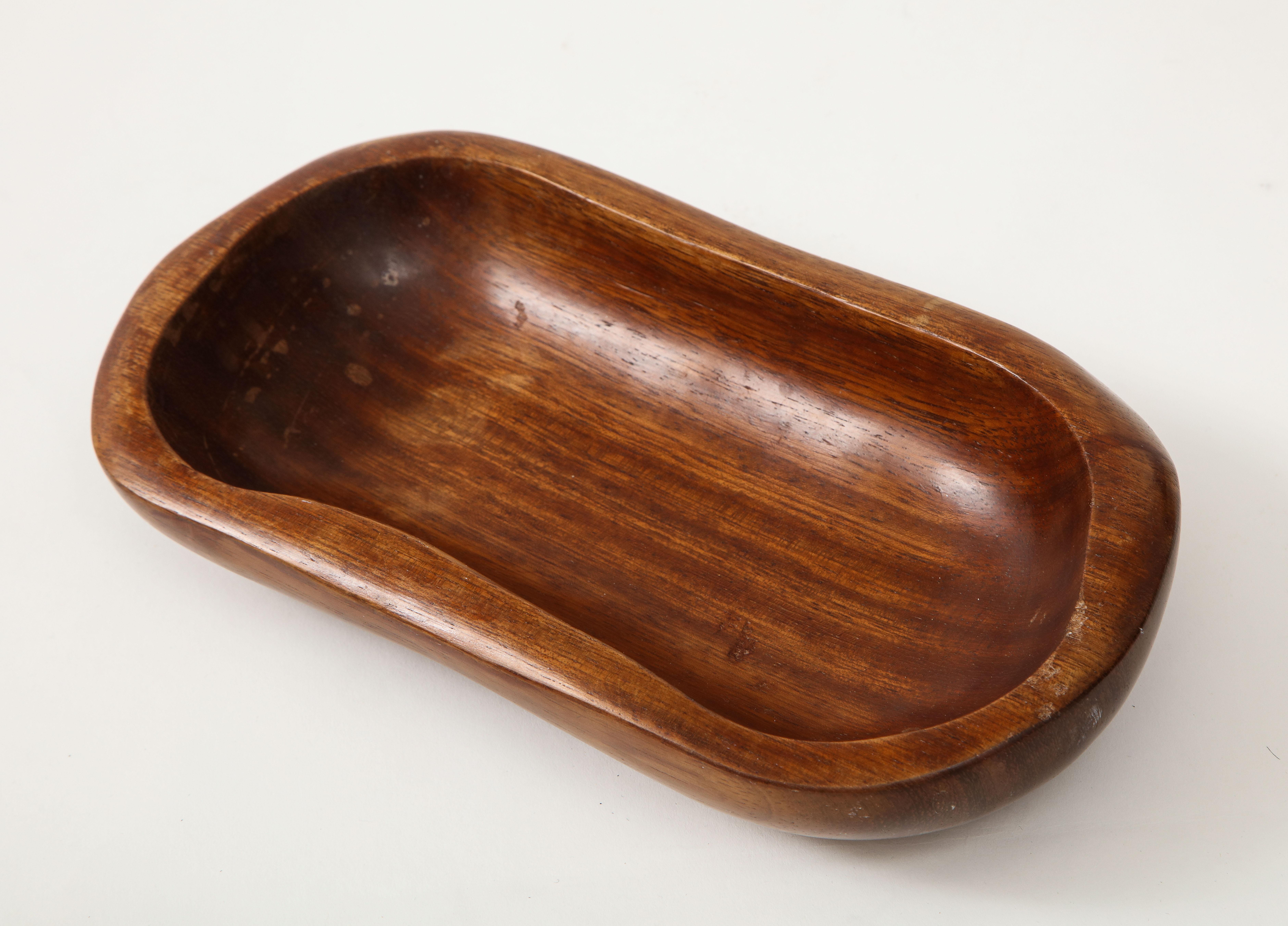Odile Noll Rosewood Plate, Signed, France, circa 1950 4