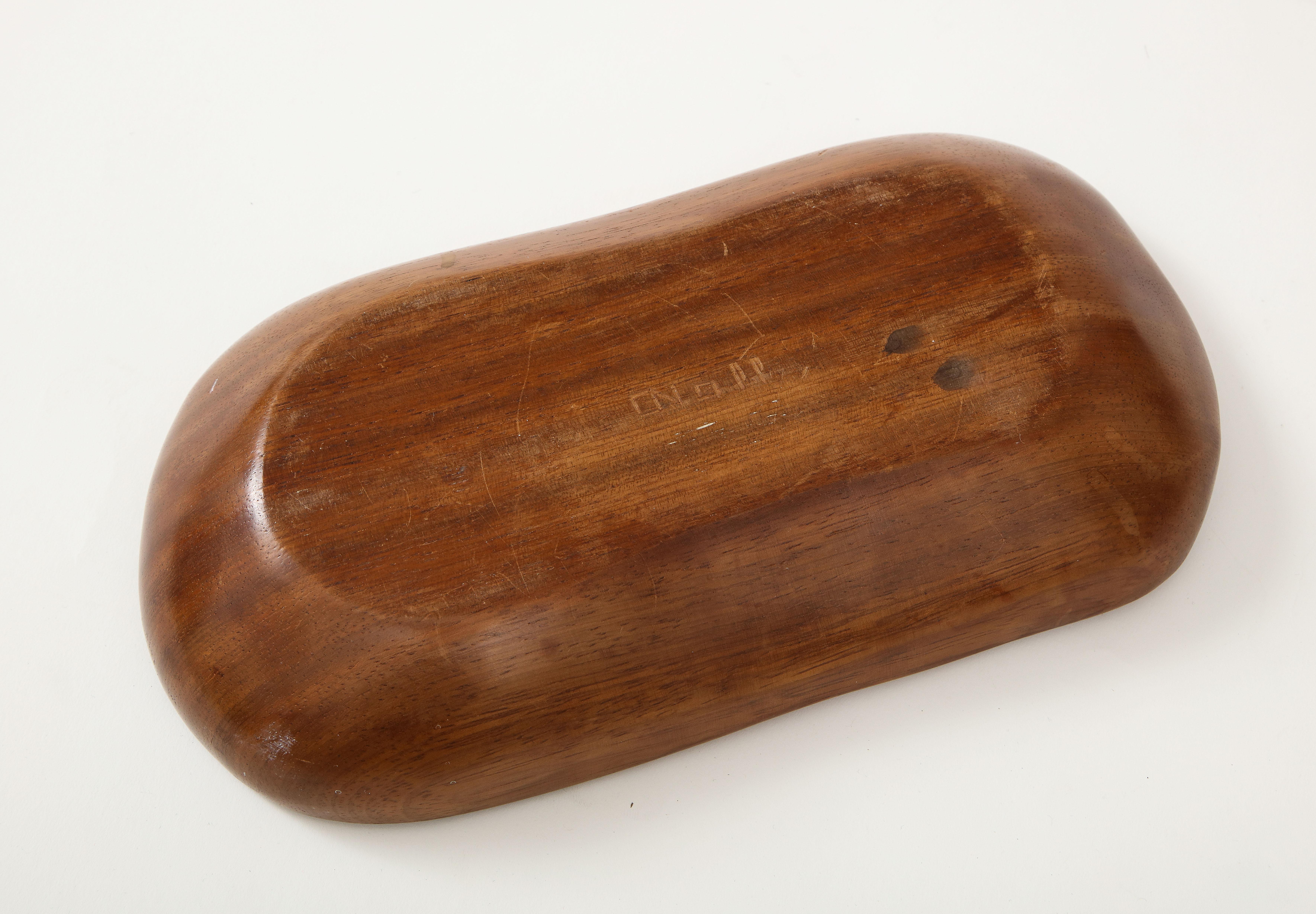 Odile Noll Rosewood Plate, Signed, France, circa 1950 5
