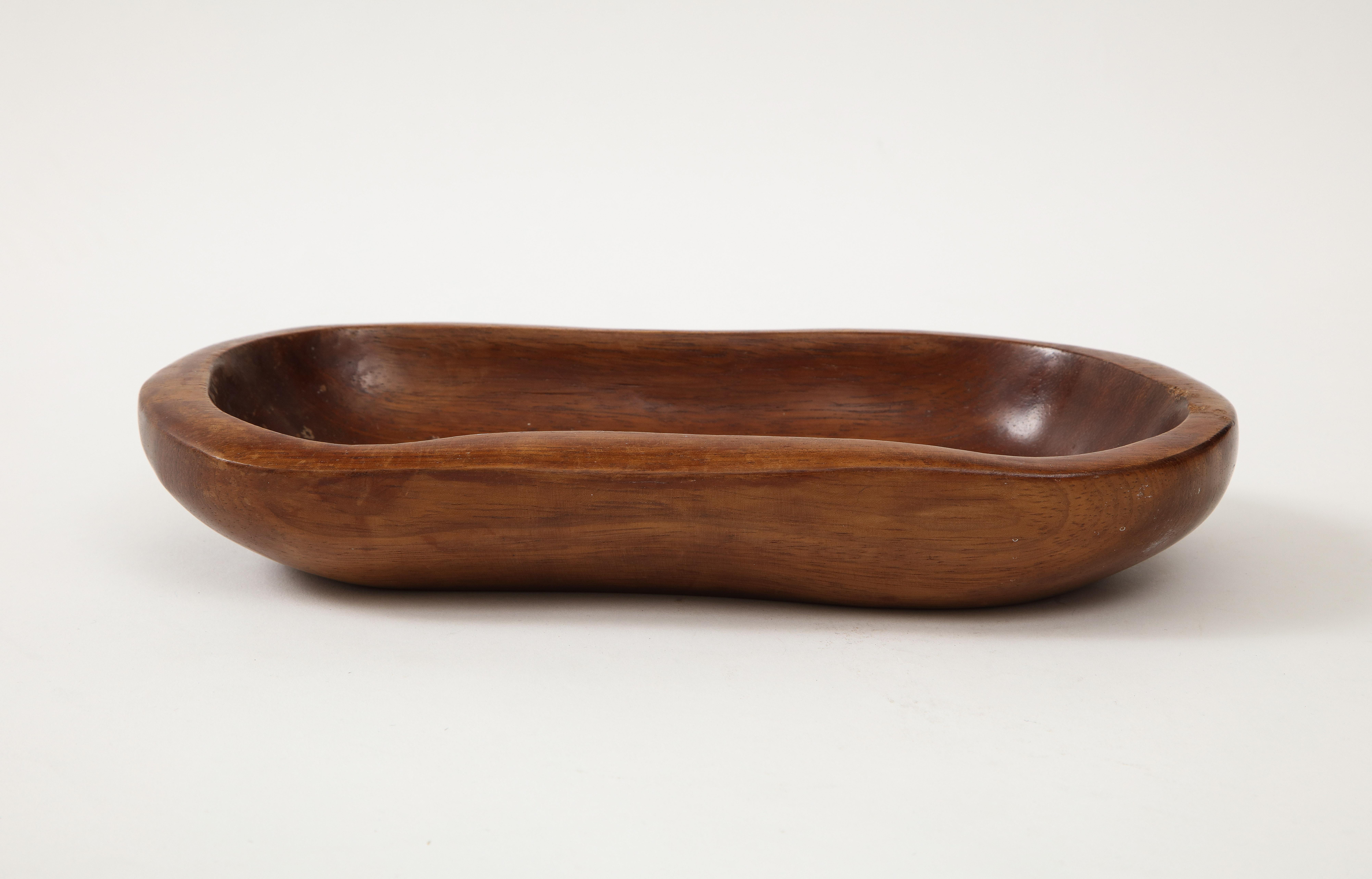 Odile Noll Rosewood Plate, Signed, France, circa 1950 1