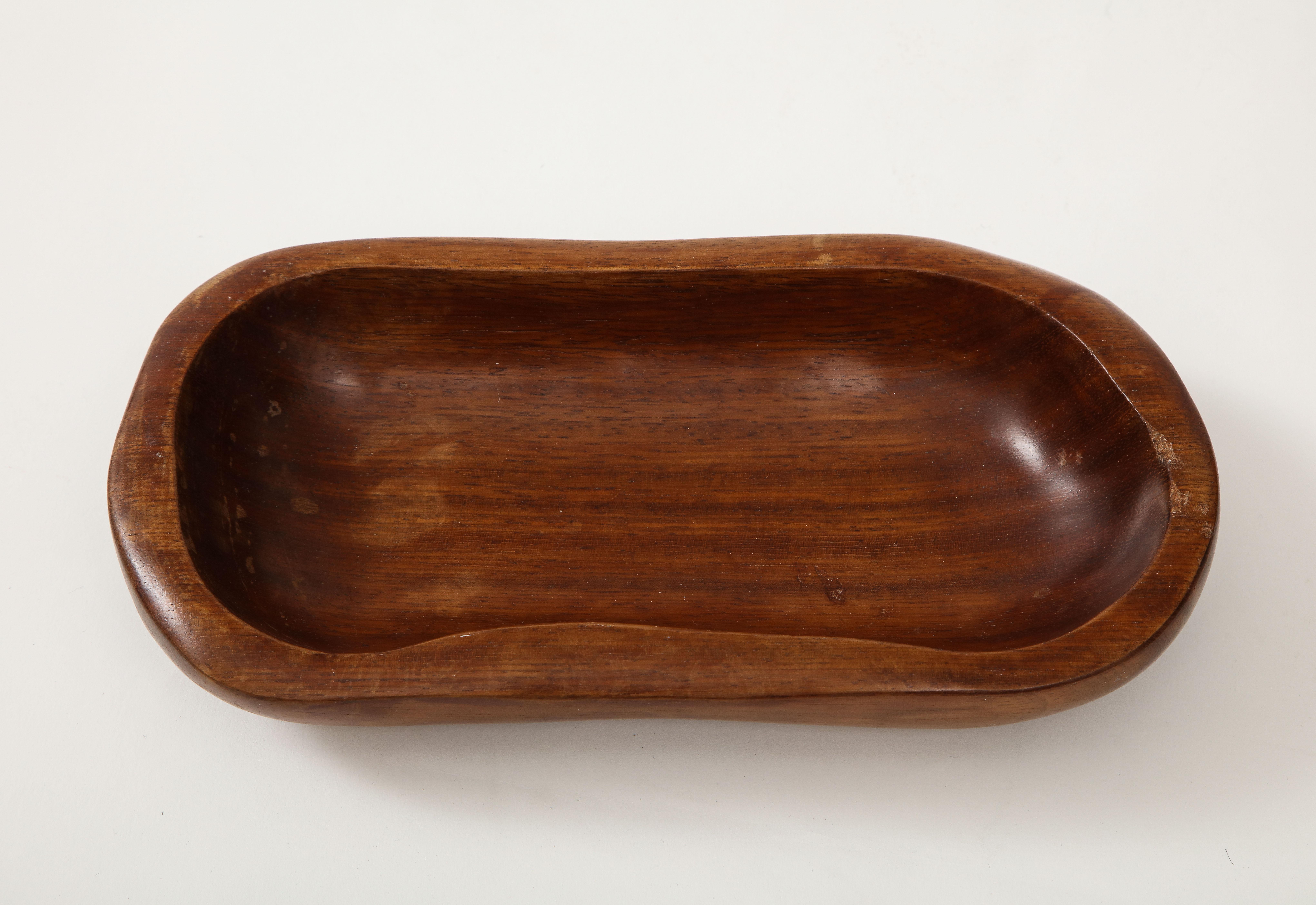 Odile Noll Rosewood Plate, Signed, France, circa 1950 3