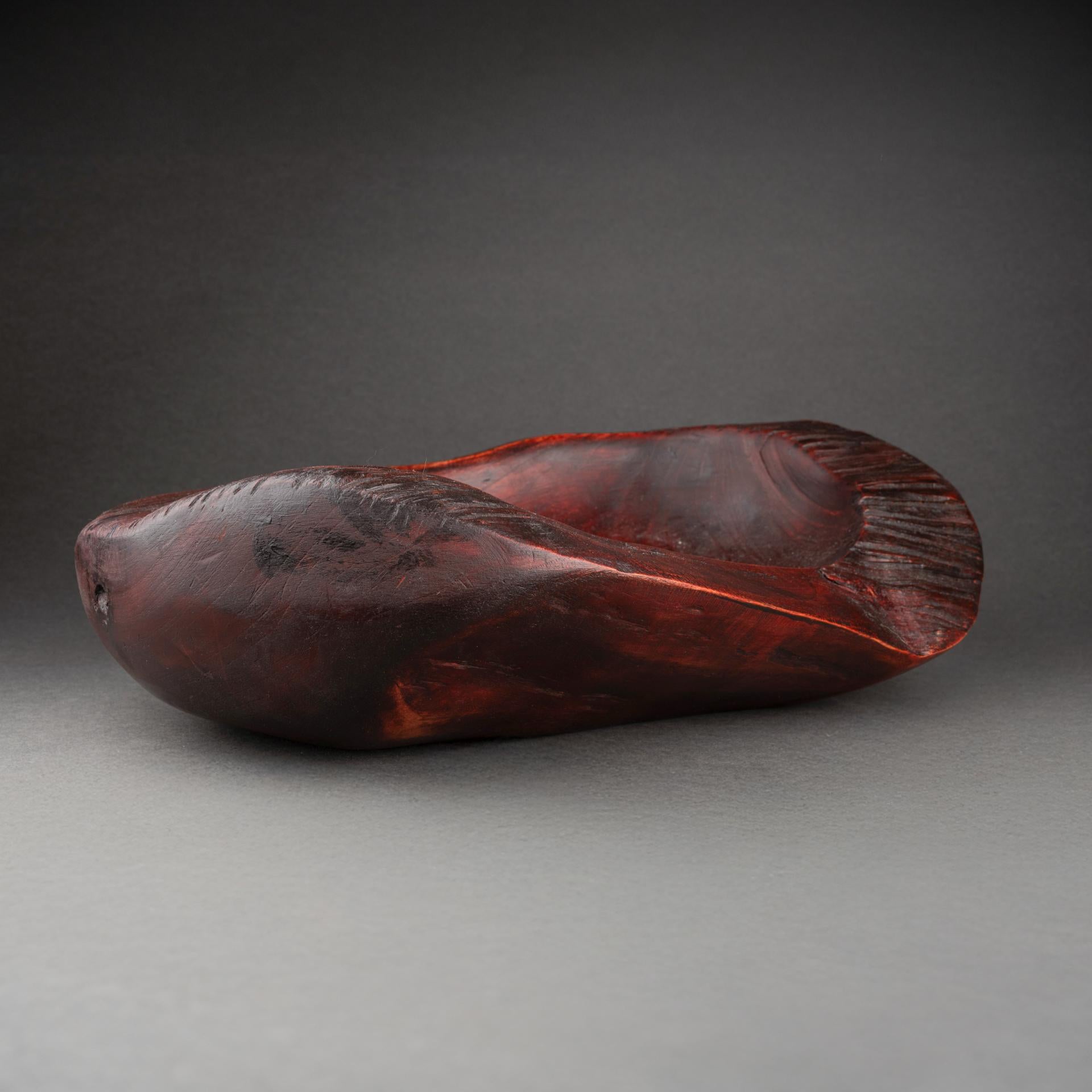 Odile Noll : Wood hand carved big bowl, circa 1970 For Sale 1
