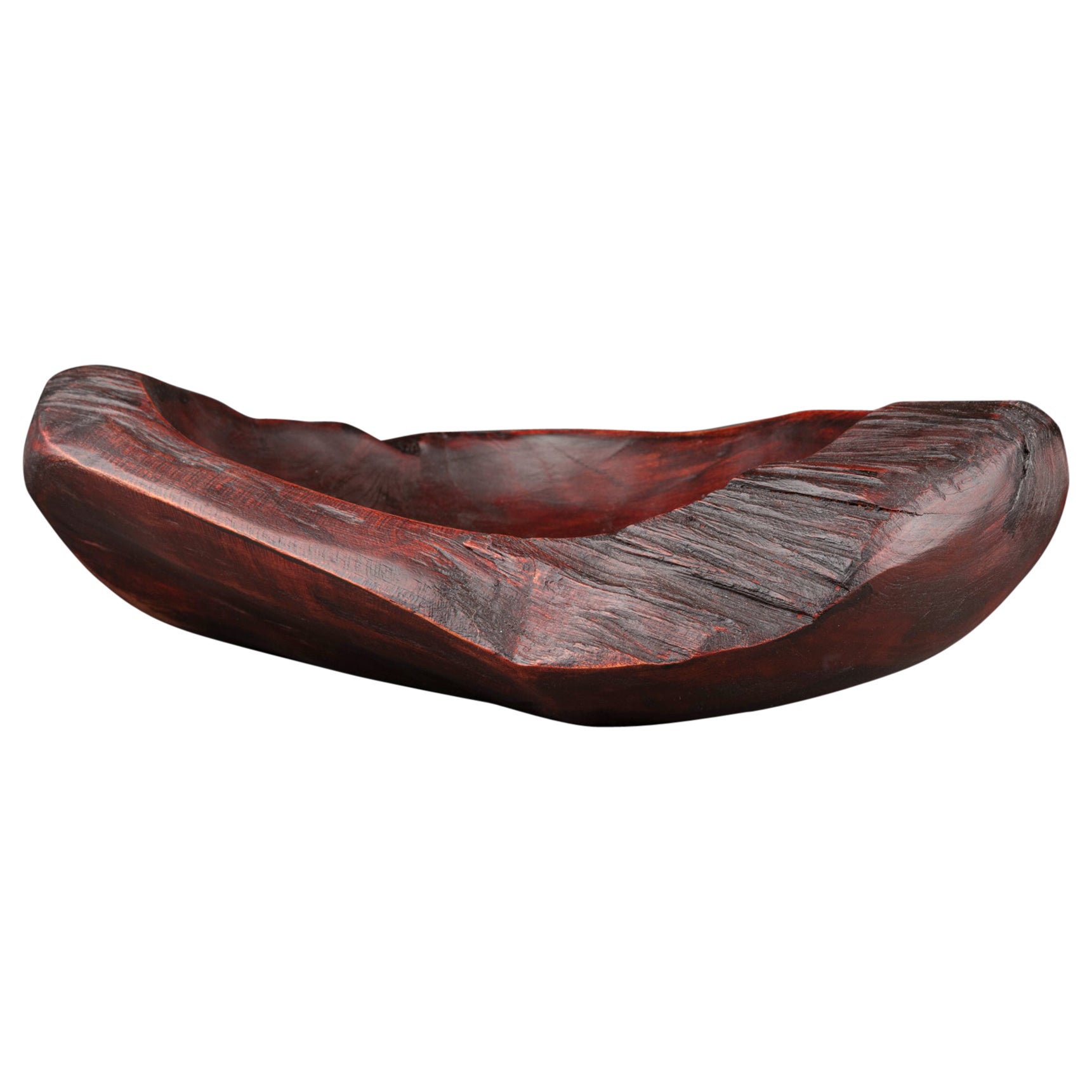 Odile Noll : Wood hand carved big bowl, circa 1970 For Sale