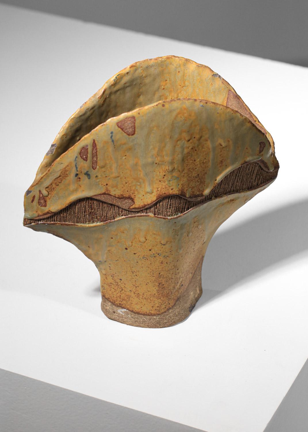 Odile Pichon ceramic vase chamotte clay  For Sale 2