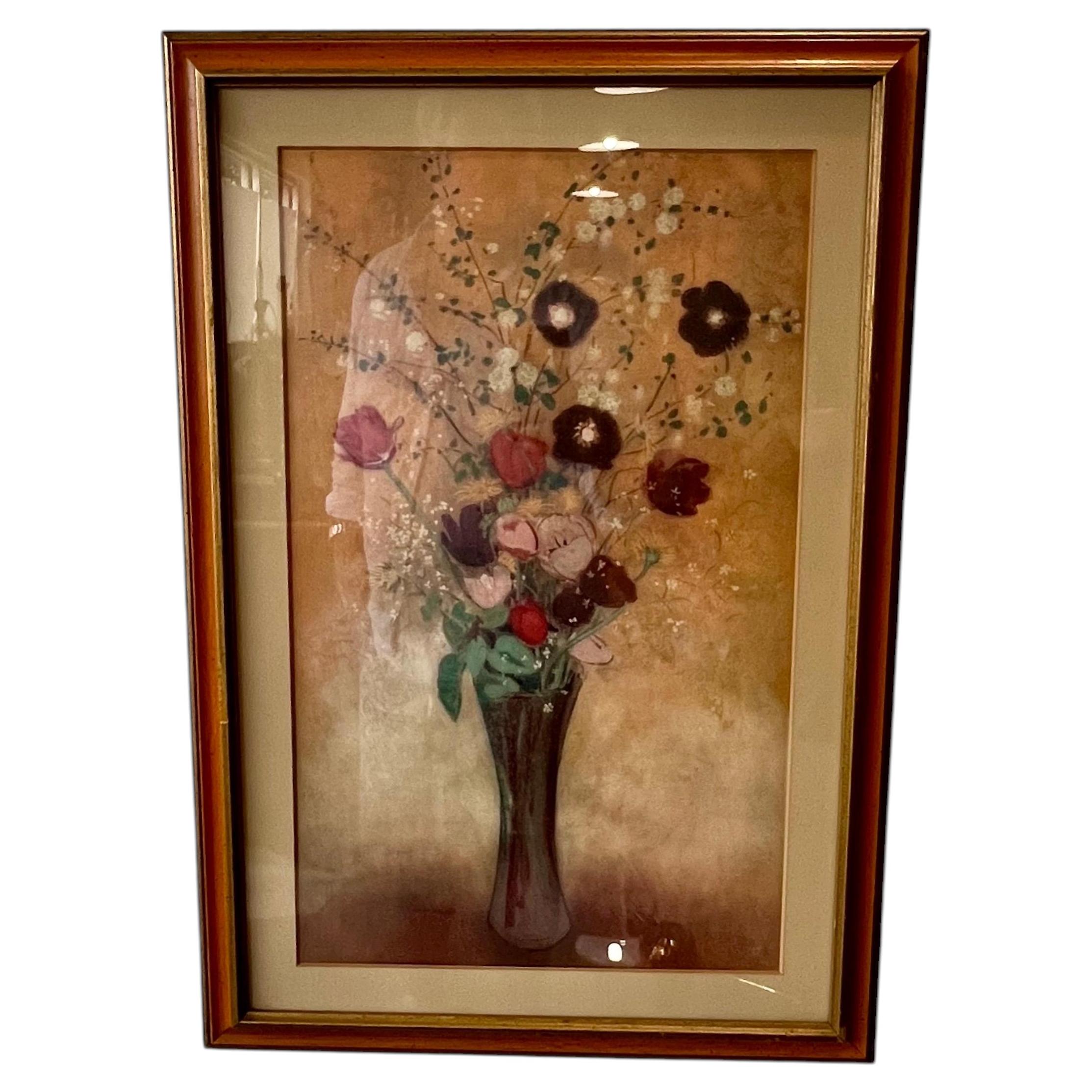 Odilon Redon Floral Print, Mid-Century Modern, Still Life For Sale