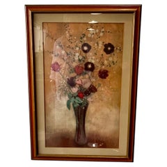 Lámina floral de Odilon Redon, estilo moderno de mediados de siglo, bodegón