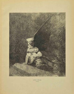 Ange Déchu - Lithograph after Odilon Redon - 1923