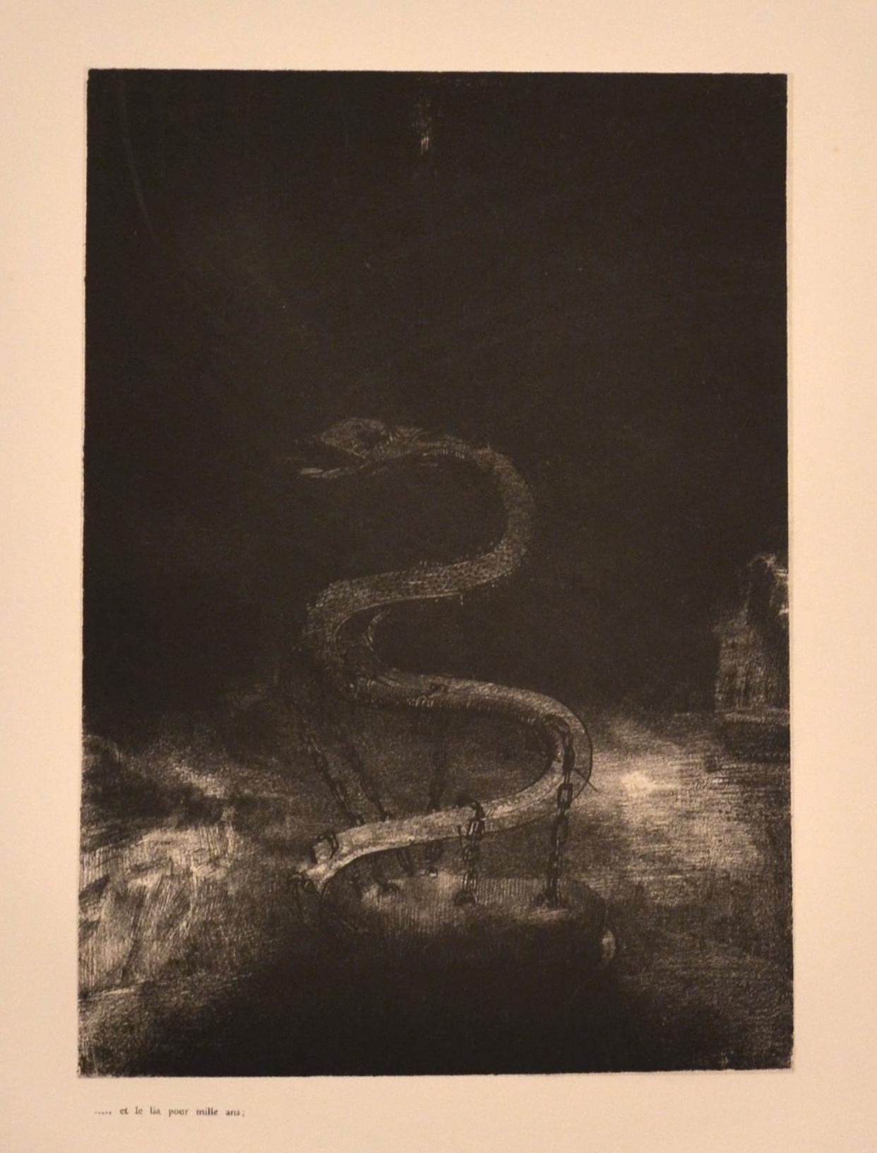 Apocalypse de Saint Jean - Lithographs on Chine collé by Odilon Redon - 1899 For Sale 12