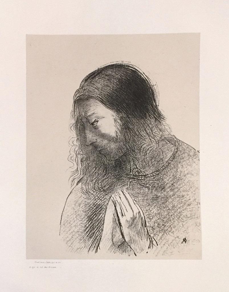 Apocalypse de Saint Jean is a complete suite of 13 b/w lithographs (cover + 12 lithographs) on Chine collé , realized by Odilon Redon. All the lithographs are unsigned, as issued.

Published by A. Vollard, Paris, in 1899, this beautiful suite in