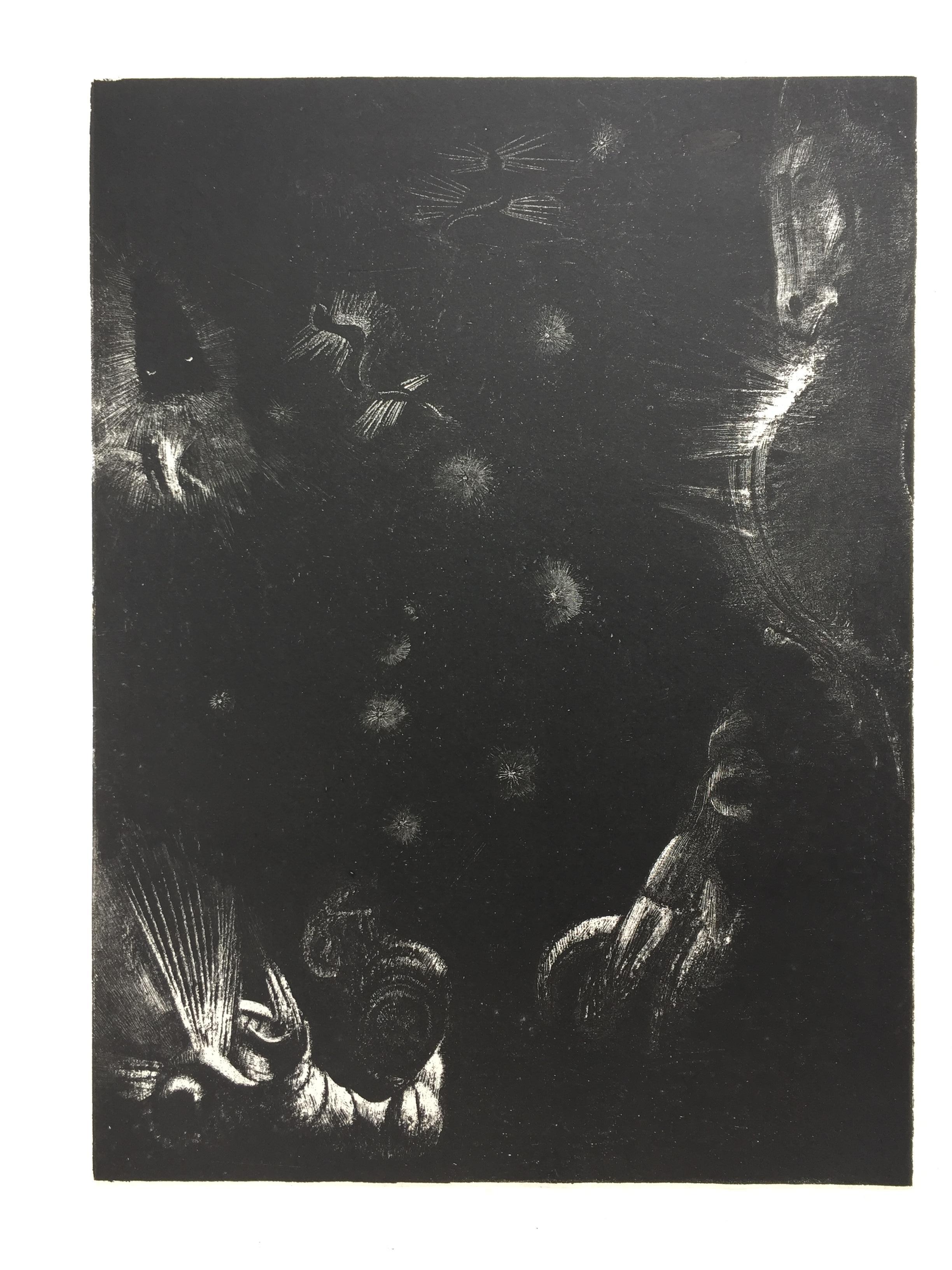 DES PEUPLES DIVERS HABITENT, LES PAYS DE L’OCEAN - Symbolist Print by Odilon Redon