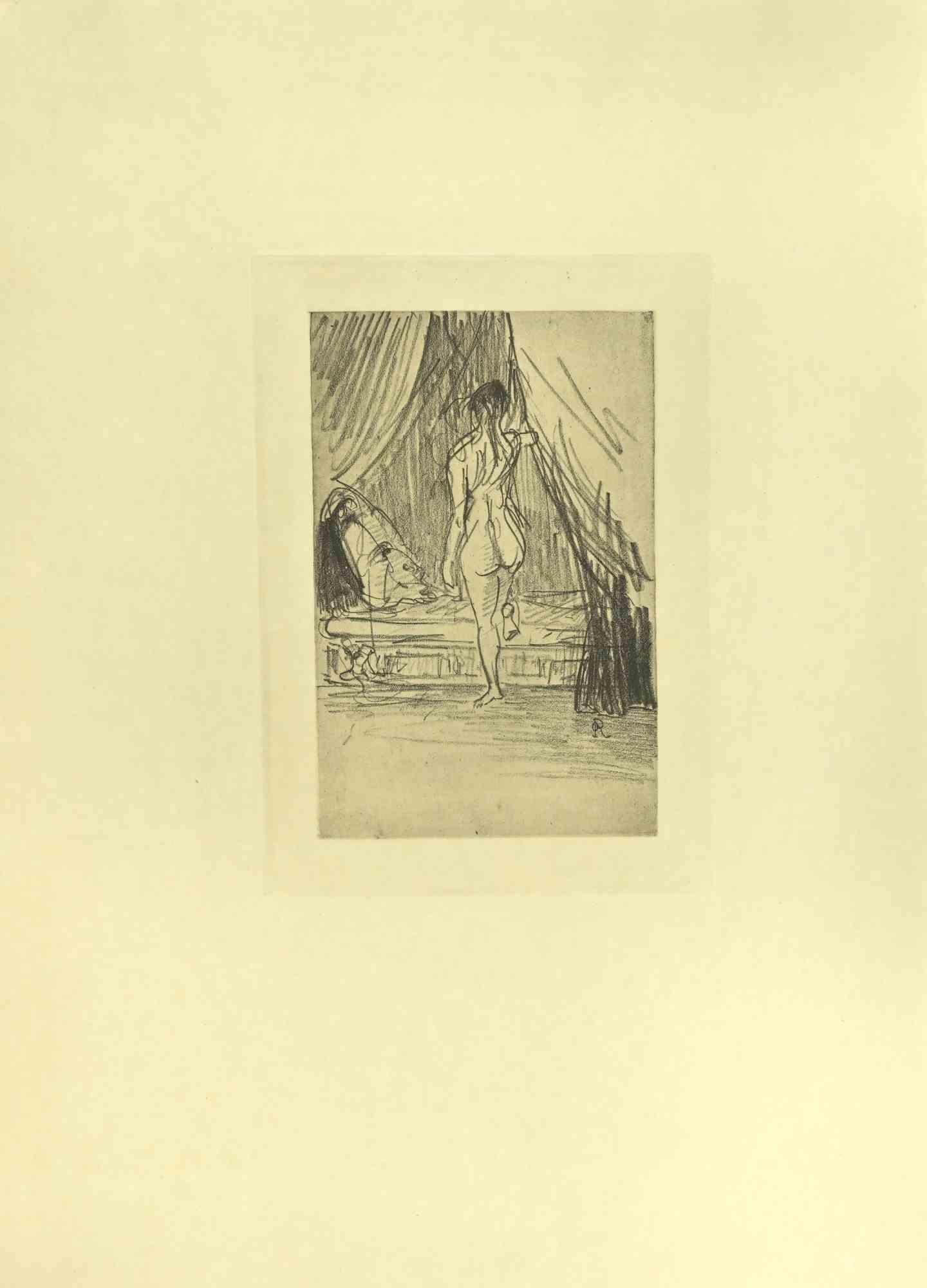 Illustration de la série "Les Fleurs du Mal" est une gravure à l'eau-forte réalisée d'après Odilon Redon et publiée par Henri Felury en 1923.

Monogramme sur l'assiette.

Bonnes conditions.

Odilon Redon  (Bordeaux, 1840 - Paris, France).